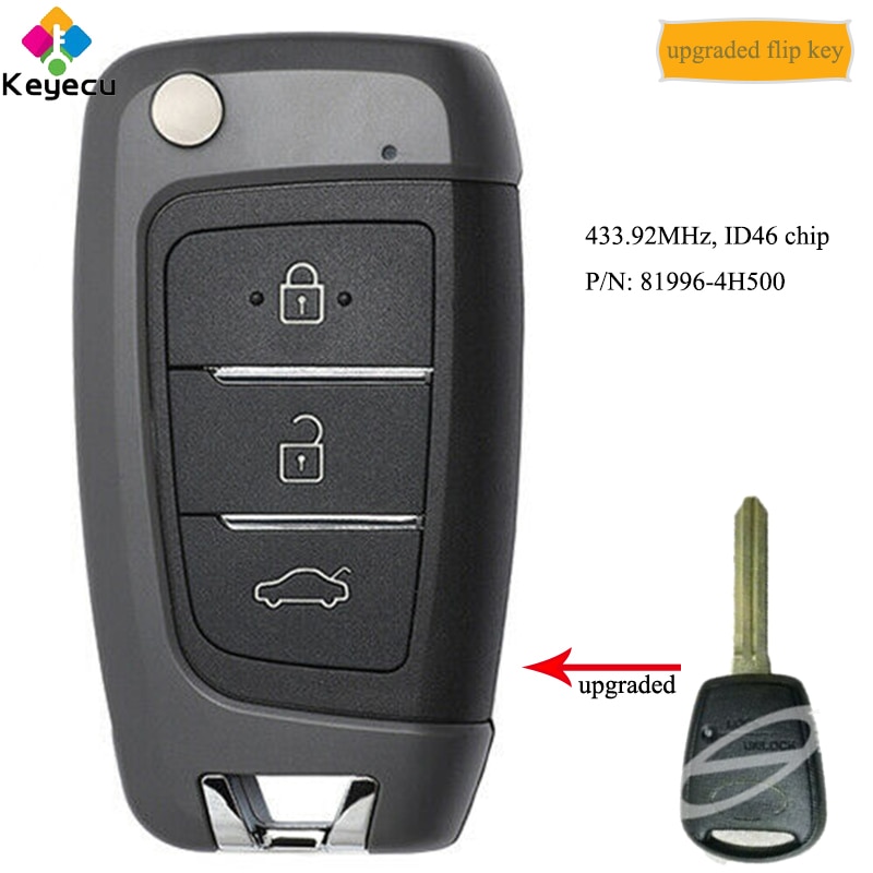 Keyecu Upgraded Flip Remote Car Key With Mhz Id Chip Fob For Hyundai H Imax Iload