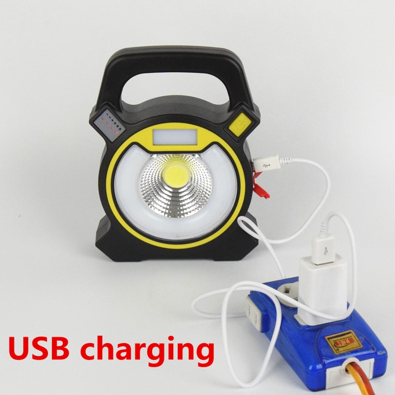 Aifeng 2400lm led cob bärbar lykta laddningsbar campingljus lampa 18650 hands kraftfull sökarlykta arbete usb laddning