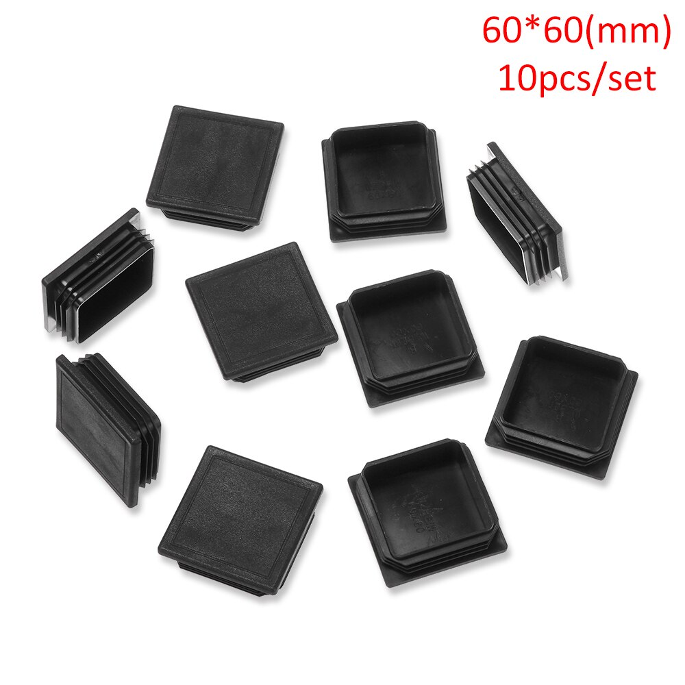 10pcs/set Square Blanking End Caps Plastic Furniture Feet Caps Protector Chair Leg Caps Floor Protection Furniture Accessories: 60x60mm