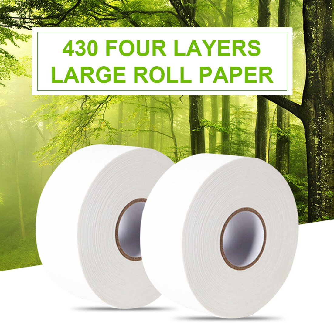 1 rollo de papel higiénico Jumbo suave para papel higiénico doméstico y comercial papel higiénico de madera nativa de 4 capas