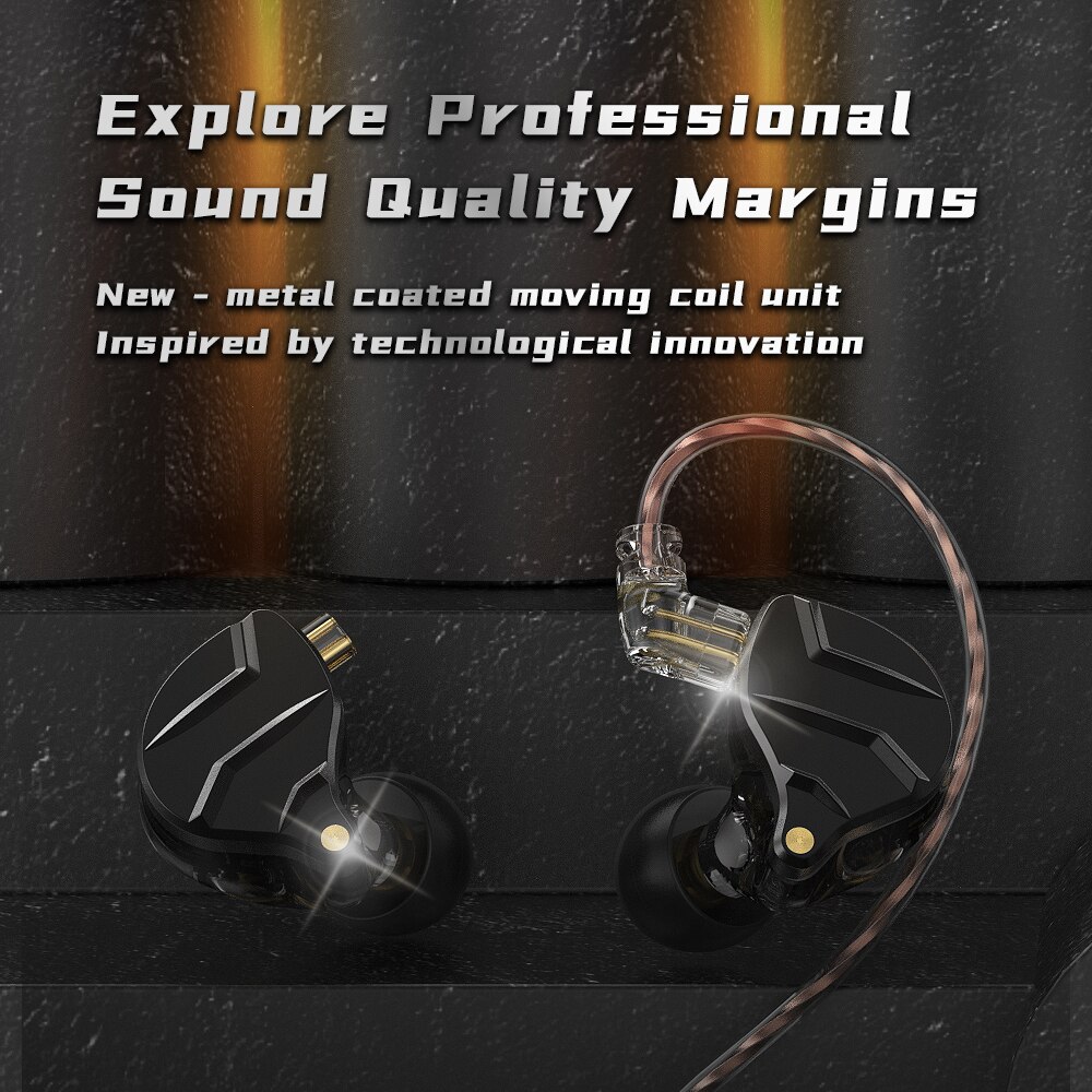 QKZ ZX1 Wired Headphones With Microphone HiFi Earphone Stereo Noise Cancelling Headset Bass Earbuds Sports Running Music Monitor