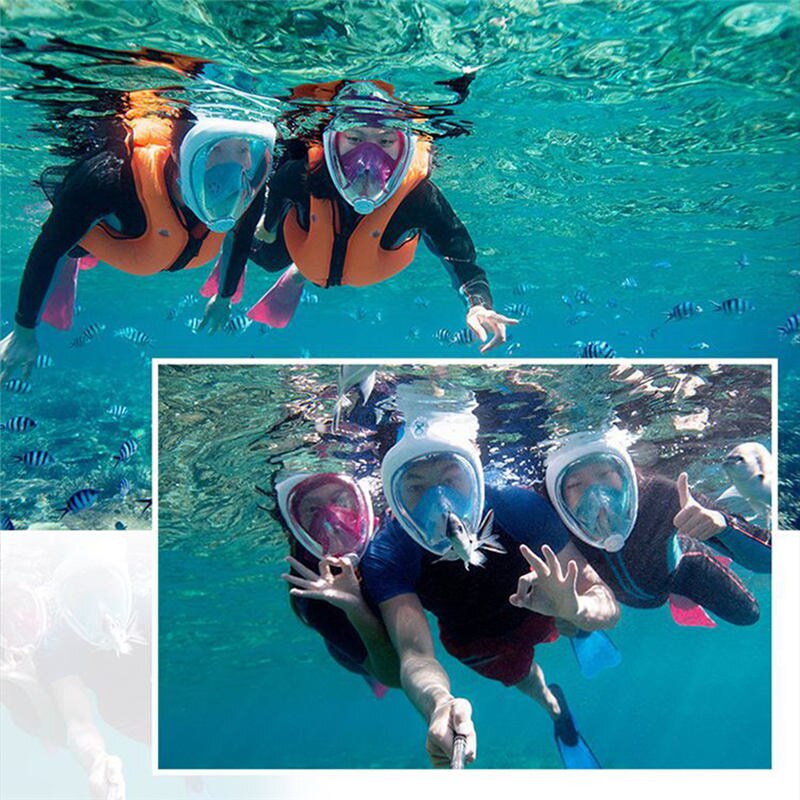 Full Face Snorkel Mask - Anti-Fog Removable - Scuba Diving Mask - Adult & Child Silicone