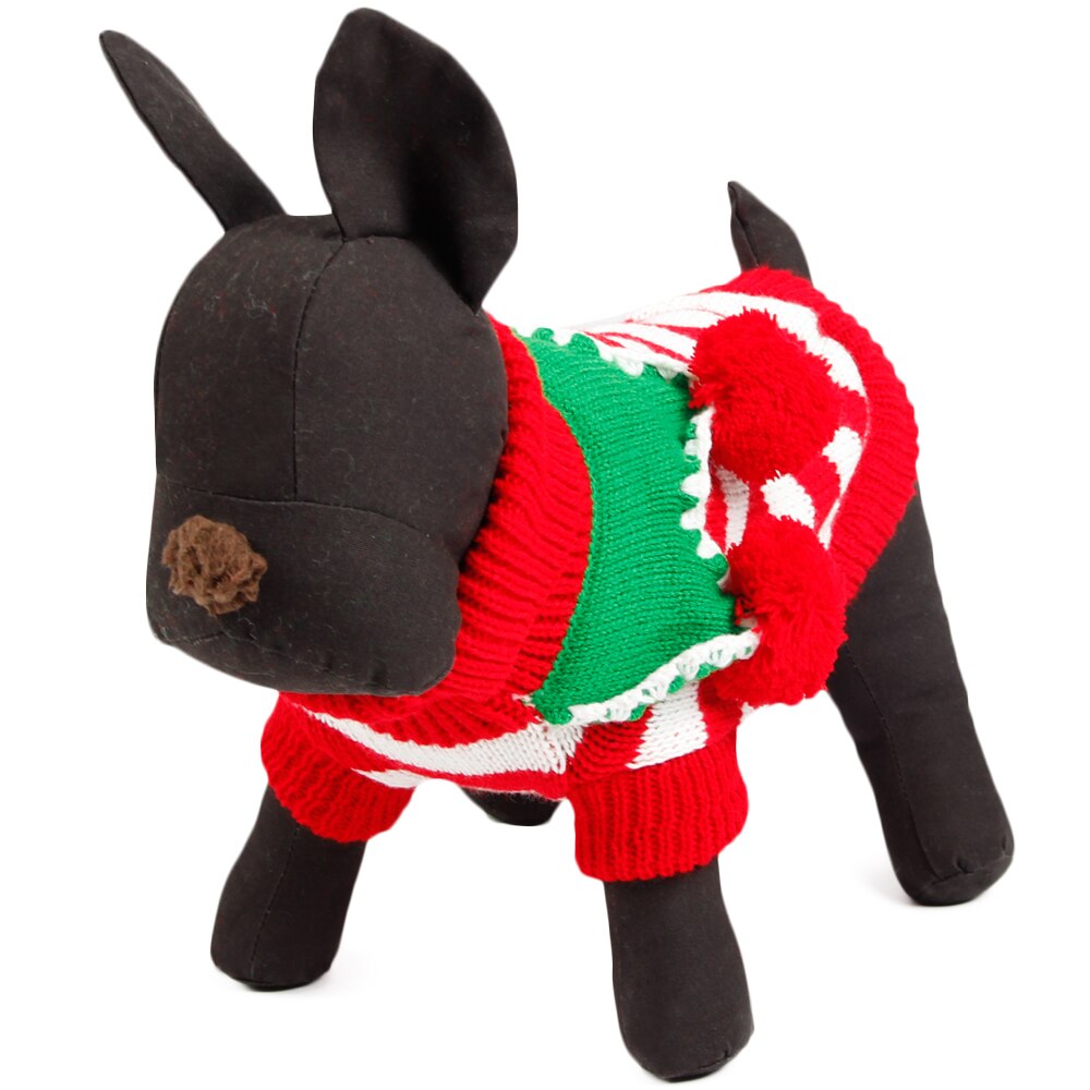 Schattige kersttrui met strepen voor hondenkleding, puppytrui, kleding voor honden en katten