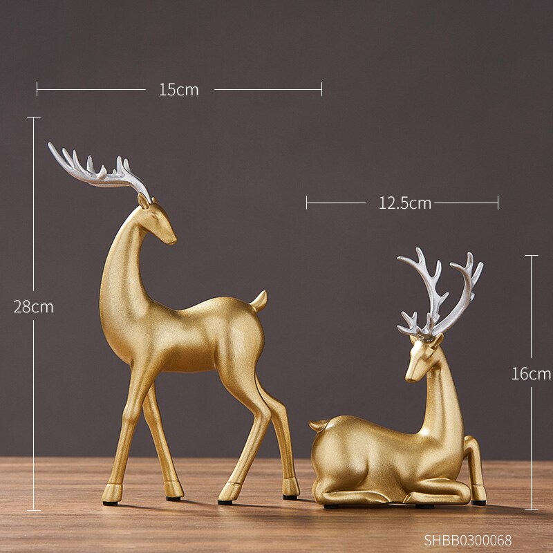 Animal figurines for interior feng shui statues and sculptures Decorative wedding garden deer decor statu figurin resin statu