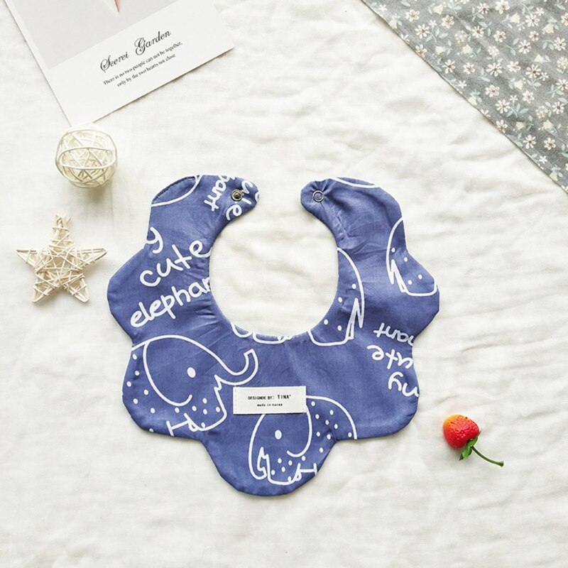 360 ° Draaien Baby Katoen Kwijlen Slabbetjes Dual Side Print Speeksel Handdoek Feeding Schort
