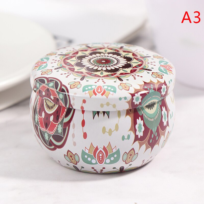 Scatola di biscotti di caramelle a forma di tamburo forniture per feste festivo scatola di tè di rosa scatola di latta piccola scatola di caramelle di personalità del giardino domestico affrescare 8 stili: A3