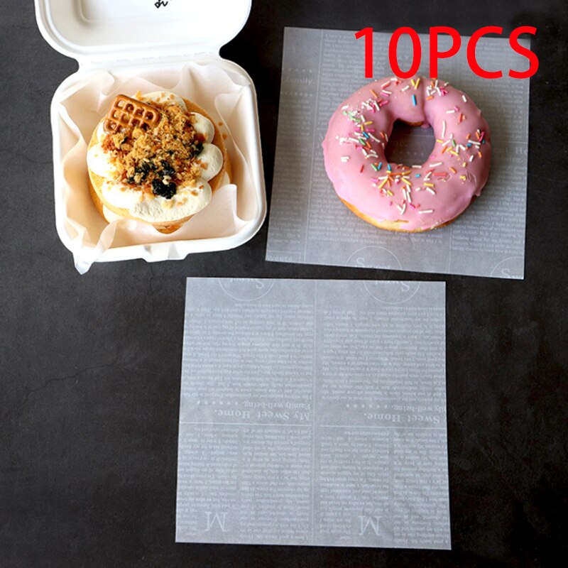 10/20/pcs Disposable Greaseproof Paper Suitable for Bread Box, Fast Food Box, Cake Box, Food Package Decoration Kitchen Supplies: C-10PCS