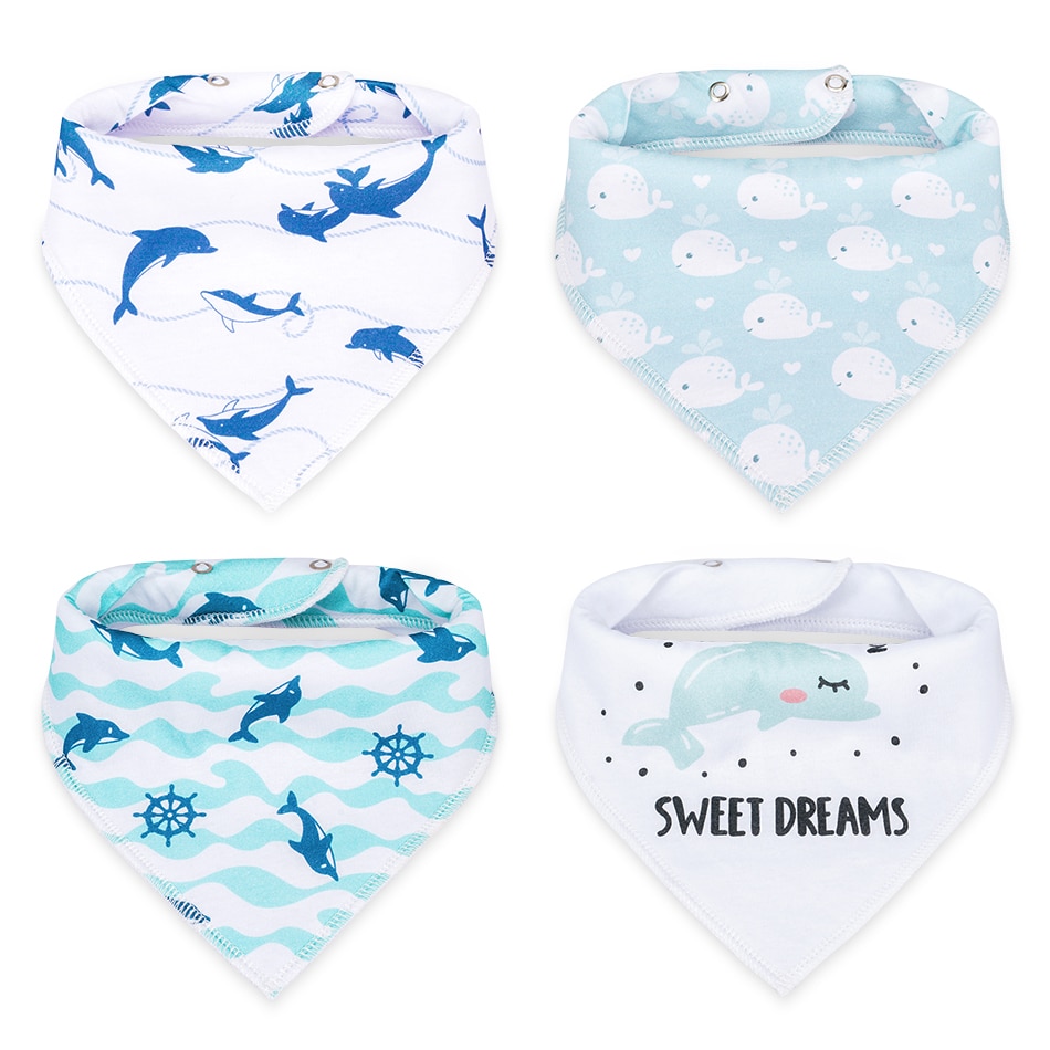 HappyFlute 4 stuks veel burp slabbers speeksel handdoek Pijl dier cartoon burp doeken driehoek katoen bandana accessoires