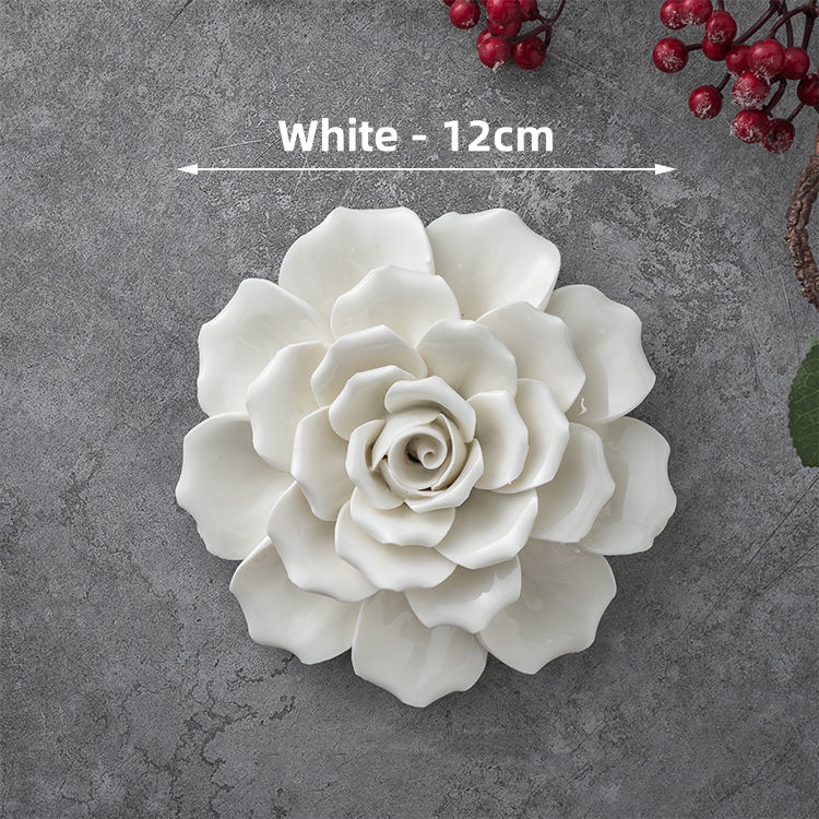 Decoraciones de pared de flores de cerámica creativas, obra de arte de porcelana hecha a mano, artesanía para el hogar, accesorios de decoración, artes decorativas: Transparente