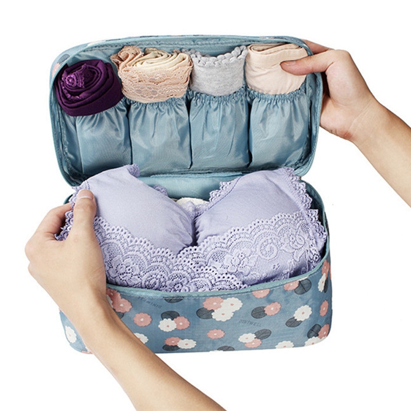 Travel Bag Compression Packing Cubes Bags Women Underwear Bra Sock Clothes Luggage Organizer Waterproof Traveling Bag