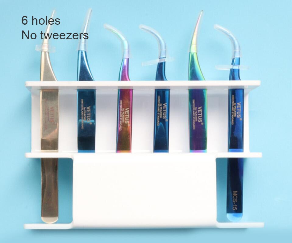 Acryl Pincet Stand Wimper Pincet Houder Wimper Tweezer Opslag Pincet Plank Houder: White 6 holes