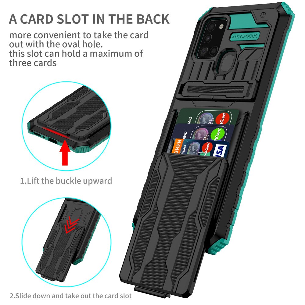 Per Samsung A21S custodia per Samsung Galaxy A21S A 21 S A21 S custodia per supporto integrata custodia per cavalletto porta carte di credito