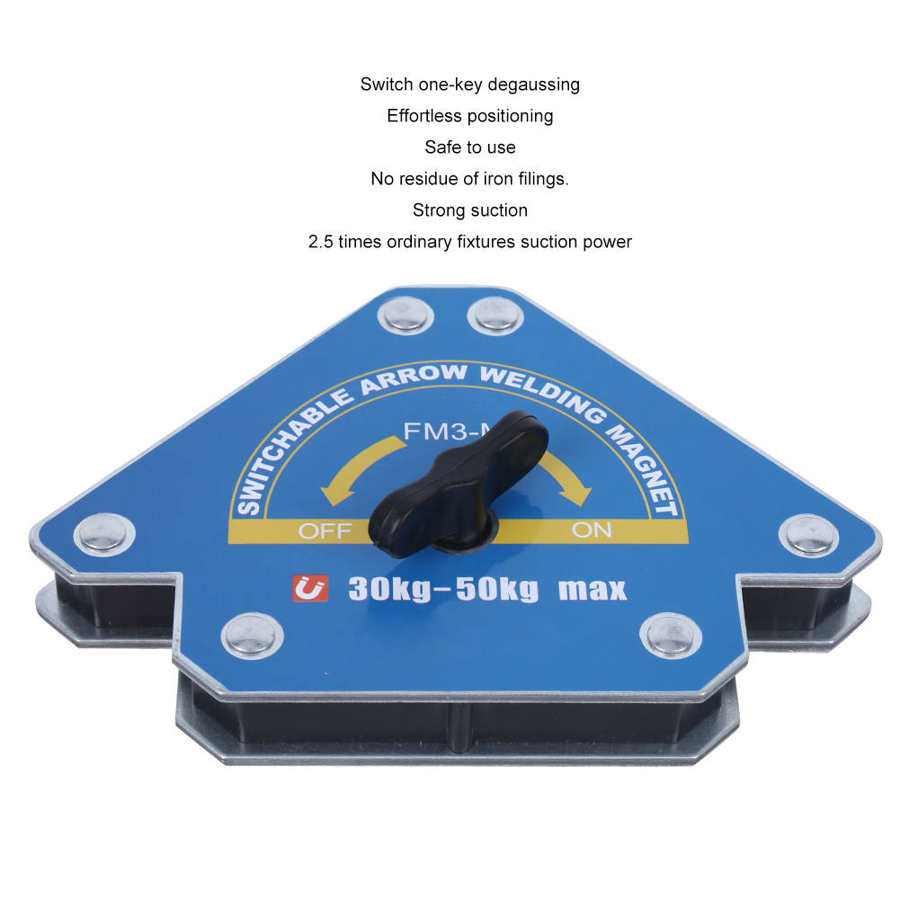 FM3-M Welding Welding Magnet Soldering Locator Tool Magnetic 30-50KG Suction Arrowing-Shape with Switch Welding