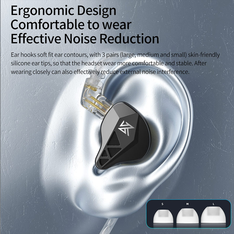 Kz edxs metall verdrahtete kopfhörer bass ohrhörer in ohr monitor kopfhörer hifi musik sport geräusch unterdrückung headset mit mikrofon