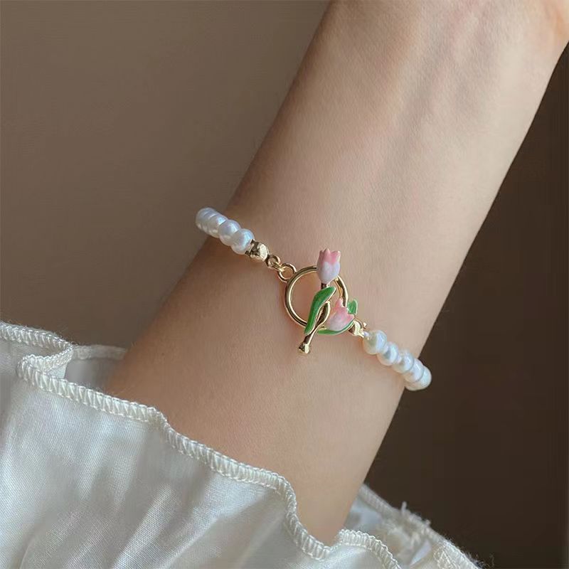Francês romântico azul cristal concha borlas pulseira para mulheres luxo y2k bling pulseira especiarias meninas requintado jóias presente: Luz de Cor Amarela