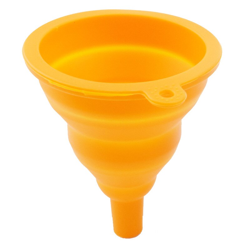 Kitchen Useful Folding Funnel Style Funnel Protable Mini Silicone Gel Folding Kitchen Cooking Tools Accessories: Orange