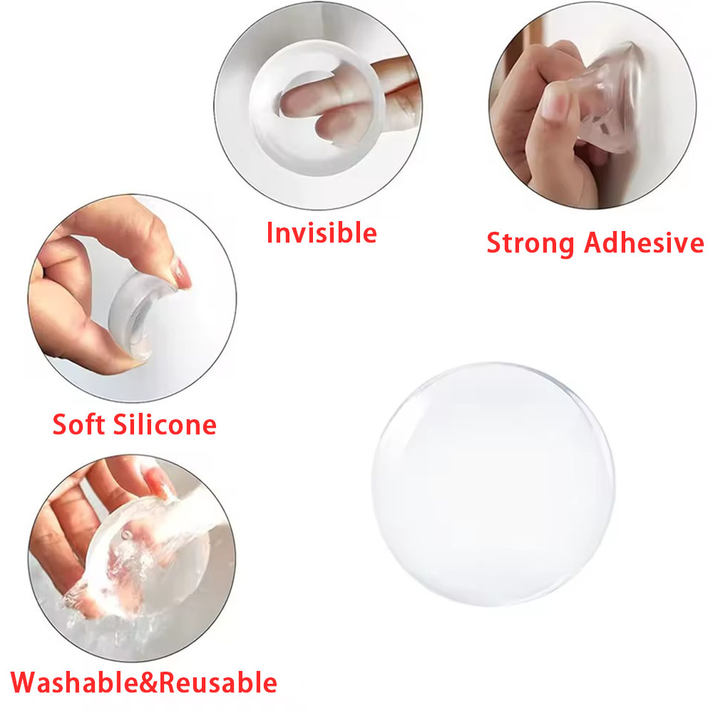 6 stuks siliconen deurstopper stickers, geluidsdempende anti-schok demper, muurbeschermer, zelfklevende deurstopper, handbeschermer.