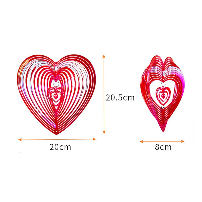 Wind Catcher Heart Beating Wind Spinner Yard Garden Decor Outdoor Hanging Reflective Wind-turned Bird Catchers In The Orchard