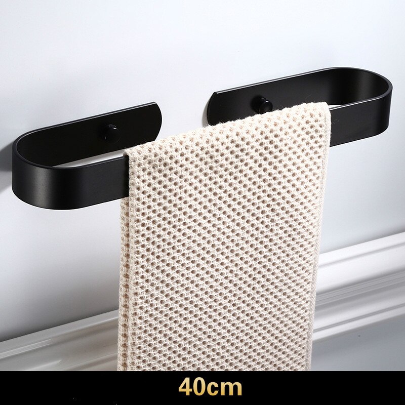 Handdoek Houder Handdoekenrek Handdoekhouder Handdoek Bar 30/40/50/60 Cm Aluminium Zwart Wit Badkamer Accessoires Handdoek hanger: Black 40cm