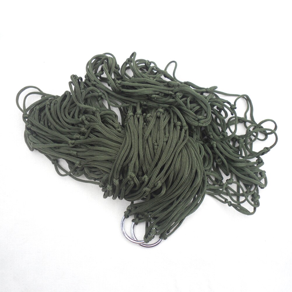 Mesh Sleeping Beds Chairs Outdoor Garden Nylon Swing Beaches Hanging Net Hammock for Household Garden Decorations: Army Green