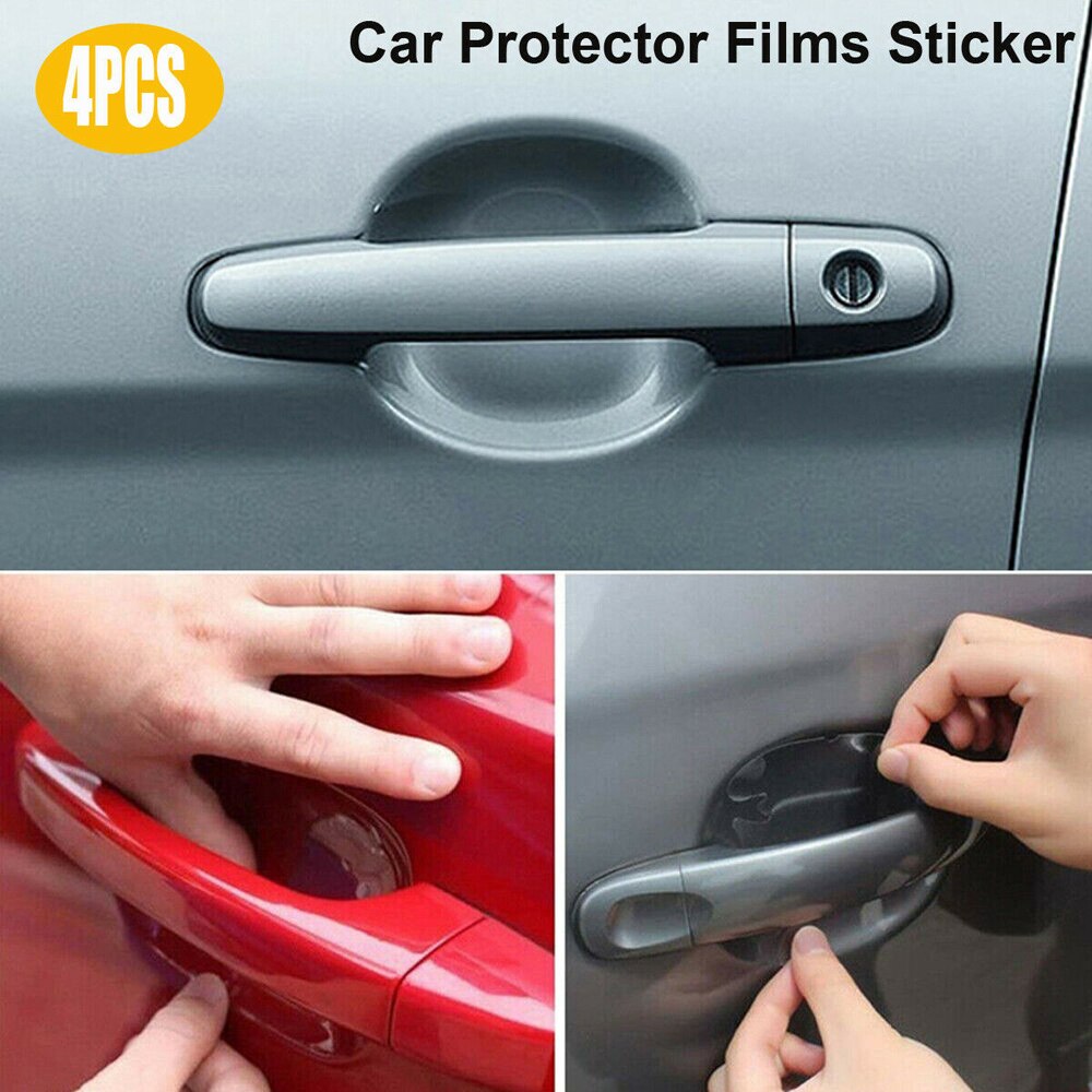 4 szt. Uniwersalna niewidoczna klamka robić drzwi samochodowych zadrapania samochodowe trzęsie ochronne winylowe błoniasty ochronne ochrona wgłębienia klamki samochodowej