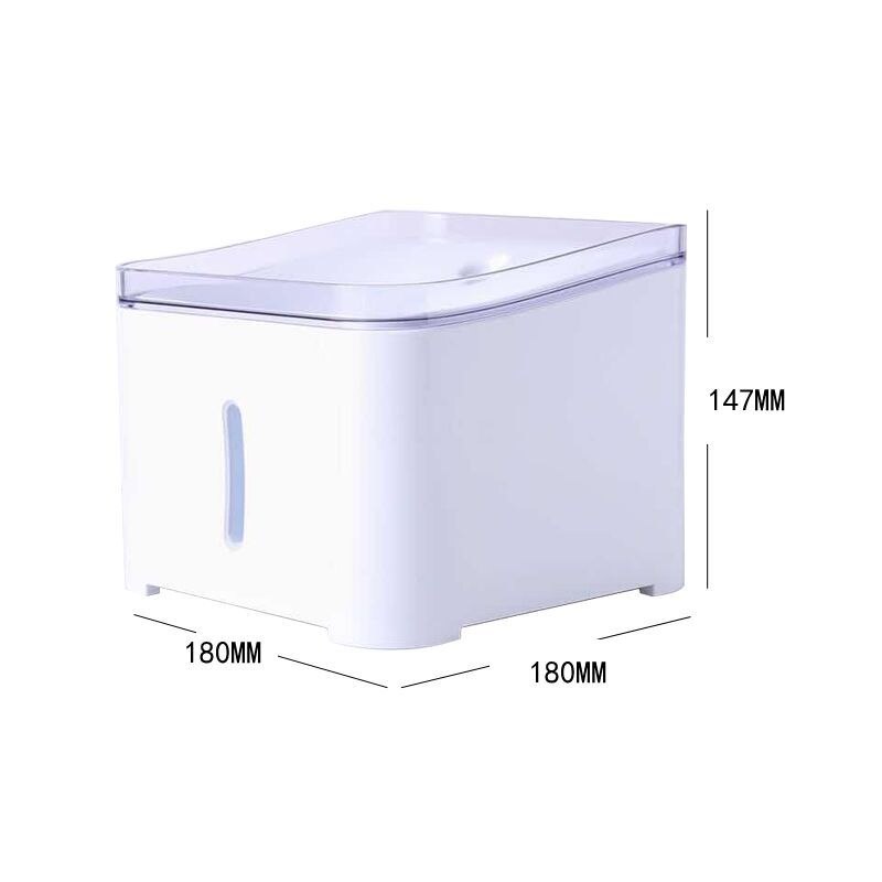 Kæledyr kat vand springvand 2l automatisk hund drikke dispenser elektrisk led belysning usb katte drikker springvand vand føder skål: Firkantet med led