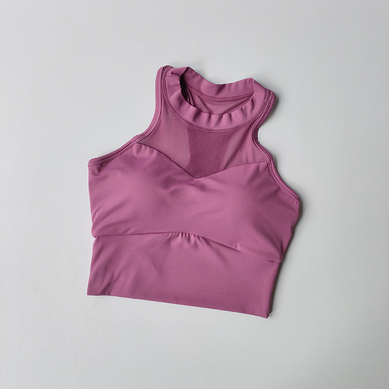 Komplementære bryster samlende sportsundertøy dame sexy bh-er mesh hurtigtørkende treningsvest yogadress utvendig bruk