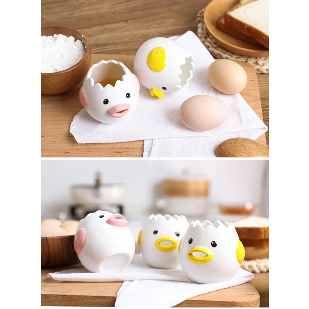 Sød kylling keramisk æggehvide separator ægseparator æggeblomme protein separator filter bageværktøj