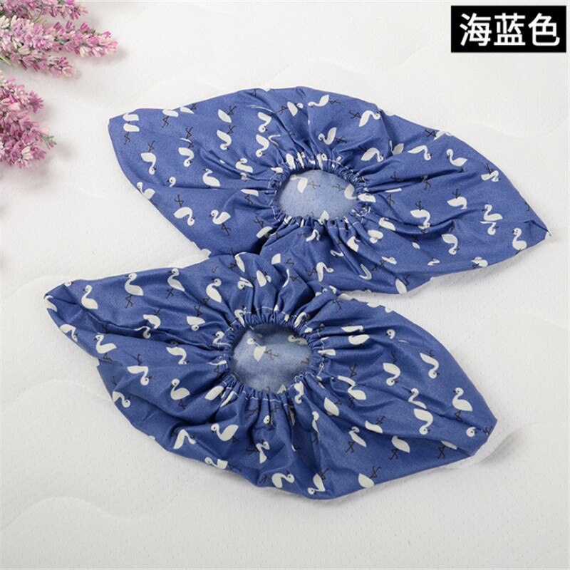 1 paire épaissir réutilisable élastique chaussure couverture maison intérieur antidérapant surchaussures étudiant Machine chambre flamant anti-poussière pieds couvre: blue