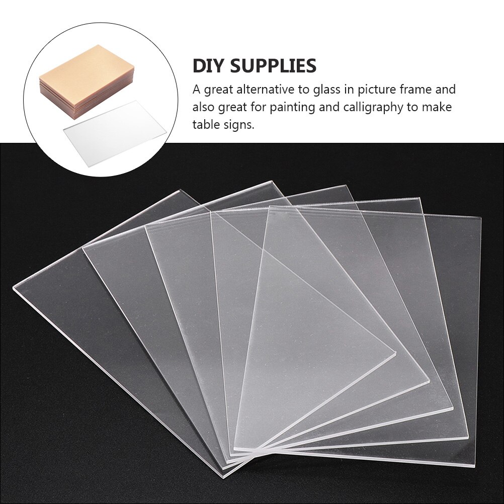 10 Pcs Transparent Acrylic Sheets Multi-functional DIY Photo Frame Panels