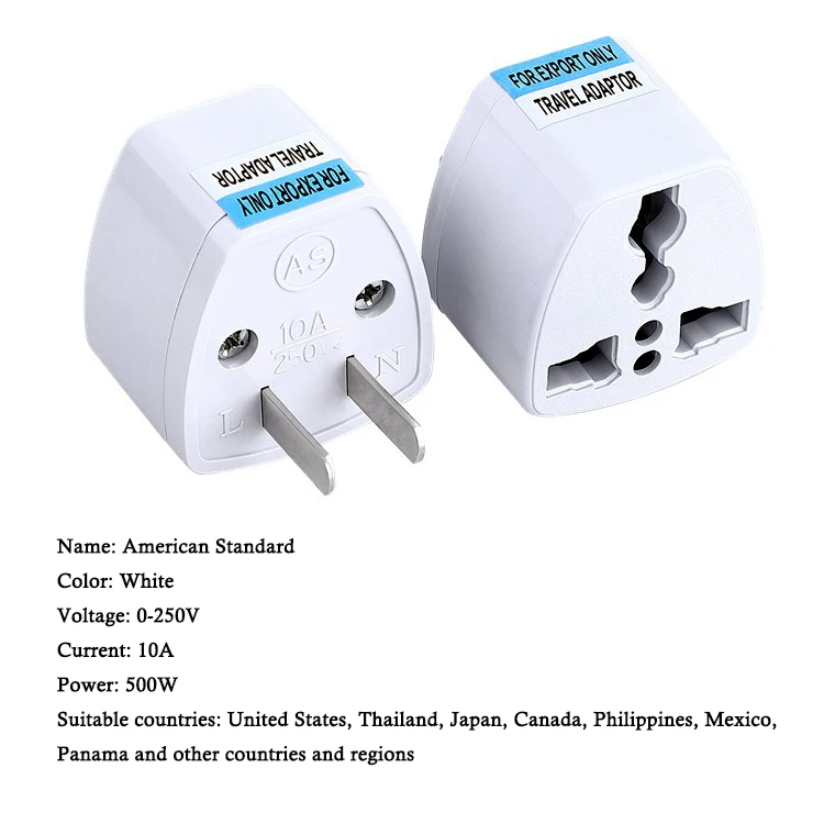 VS naar EU-stekkeradapter Korea KR Euro Europa naar Amerika China Canada UK AU Universele reisadapter AC-converter voedingsadapter: green