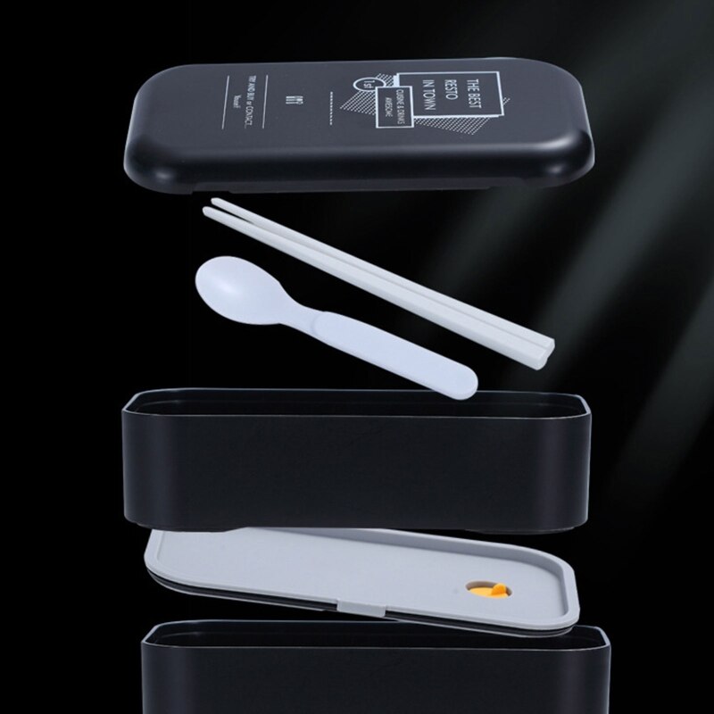 Draagbare Dubbele-Layer Verzegelde Lunchbox Duurzaam Bento Case Container Opslag Vet-Verminderde Ontbijt Hoge School Kantoor