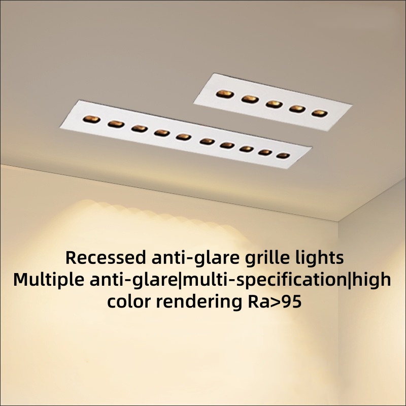 Ingebouwde ledstrip anti-glare spotlight 5heads 10W 10heads 20W 15heads 30W 20heads 40W minimalistische lijnlicht woonkamer 60-260V