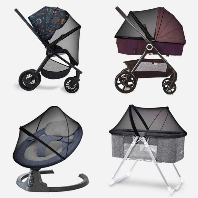 Embroidery Mosquito Net With Zipper Rod For Stroller Cradle Bed Crib Baby Accessories Universal Yoyo Cybex Quintus Trolley