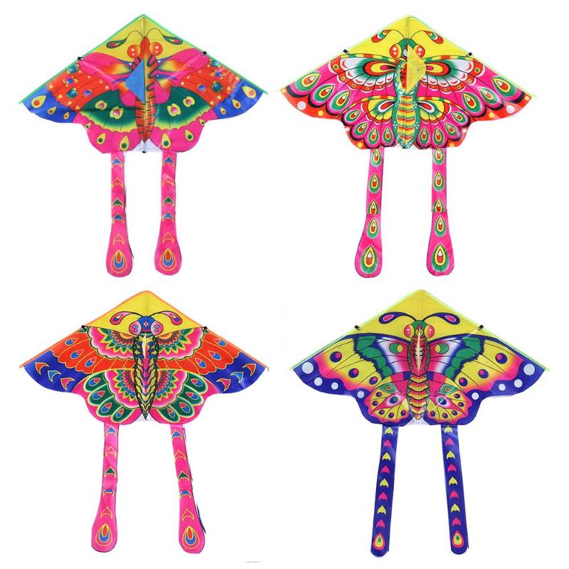 90x50cm coloré papillon cerf-volant en plein air pliable lumineux tissu jardin enfants cerfs-volants en plein air jouets enfants jouet jeu cerfs-volants