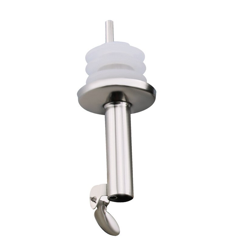 Wine Pourer Whisky Liquor Stainless Steel Oil Wine Bottle Pourer Cap Spout Stopper Mouth Dispenser Bartender Kitchen Bar Tools: Whiteautomatic cover