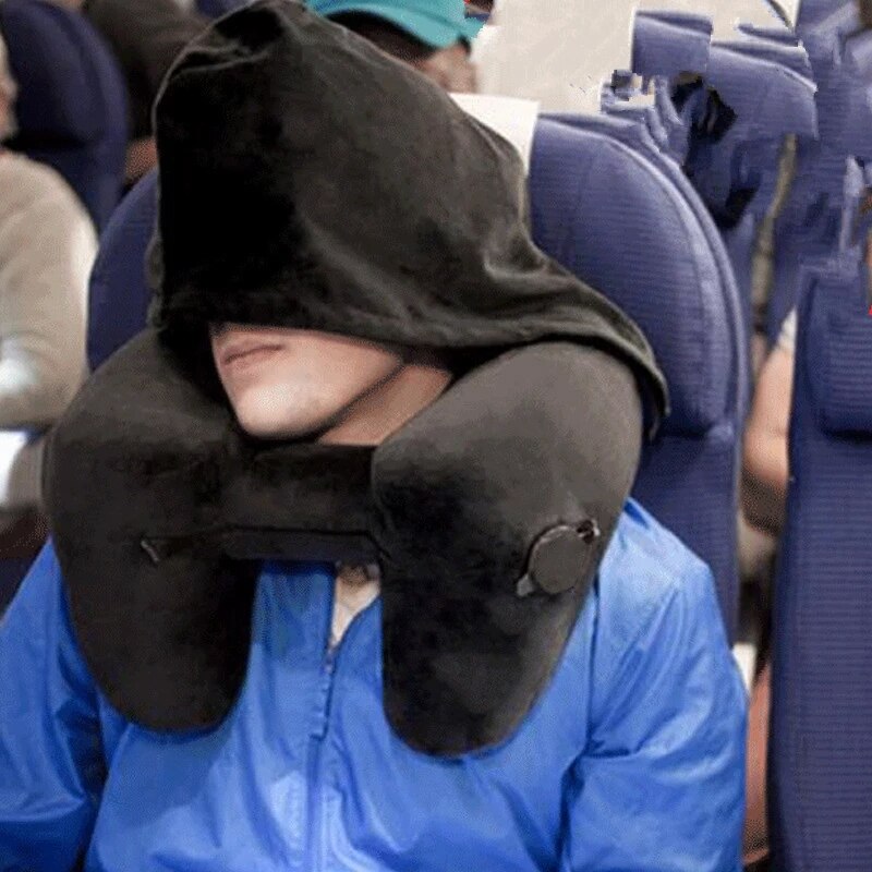 Almohadas inflables para dormir en forma de H, almohada de viaje para cuello, reposacabezas, cojín corporal para coche, avión, oficina, siesta
