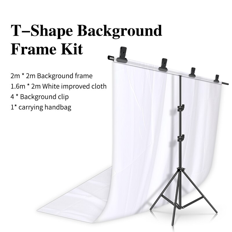 Sh T-Vorm Achtergrond Stand Kit Met Achtergrond Doek Video Chroma Key Groen Scherm Frame Stand Voor Fotografie Photo studio Props: Kit 2