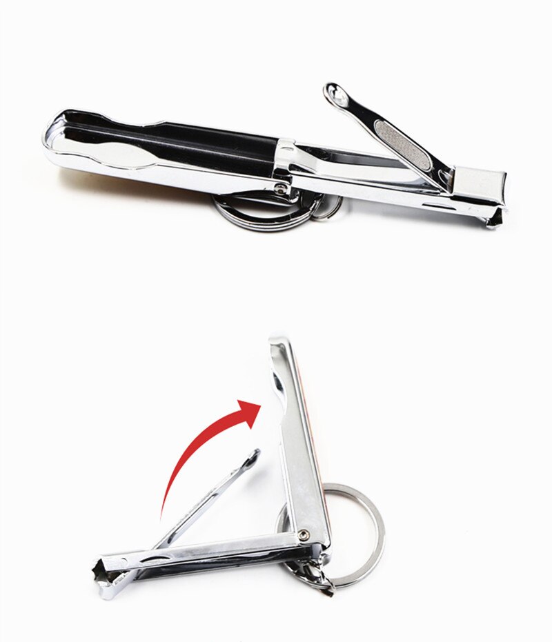1PC Folding Nail Cutter Clippers Stainless Steel Nail File Keychain Manicure Pedicure Portable Finger Toe Scissors Beauty Tool
