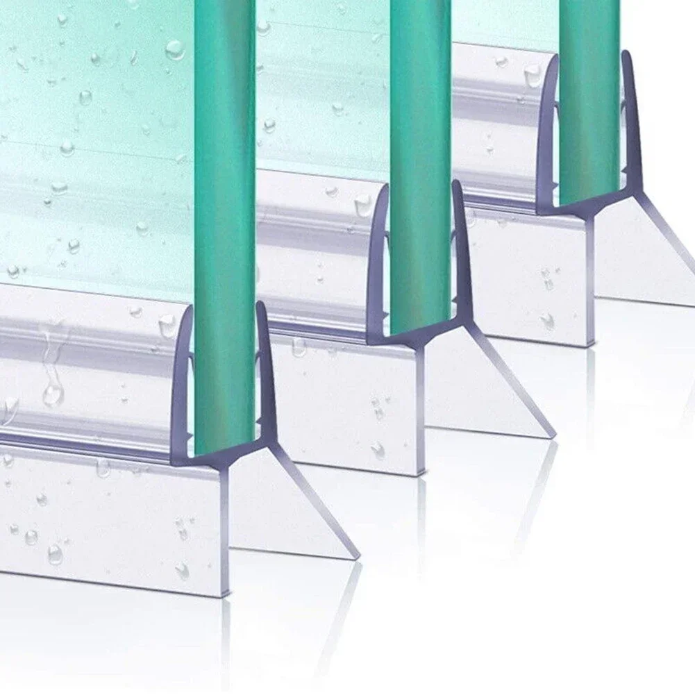 Bande d'étanchéité pour écrans et portes de bain-douche, 50cm, 2 pièces, convient aux joints en verre de 4-6mm, bande d'étanchéité pour écran de douche, barre météo de salle de bains