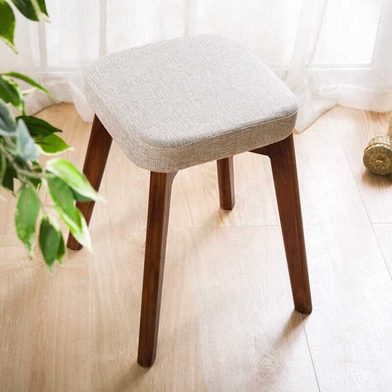 Moderne minimalistisk træbænk massivt træ spisebord nordisk stol massivt træ skammel fritidsstol spisebordsstol