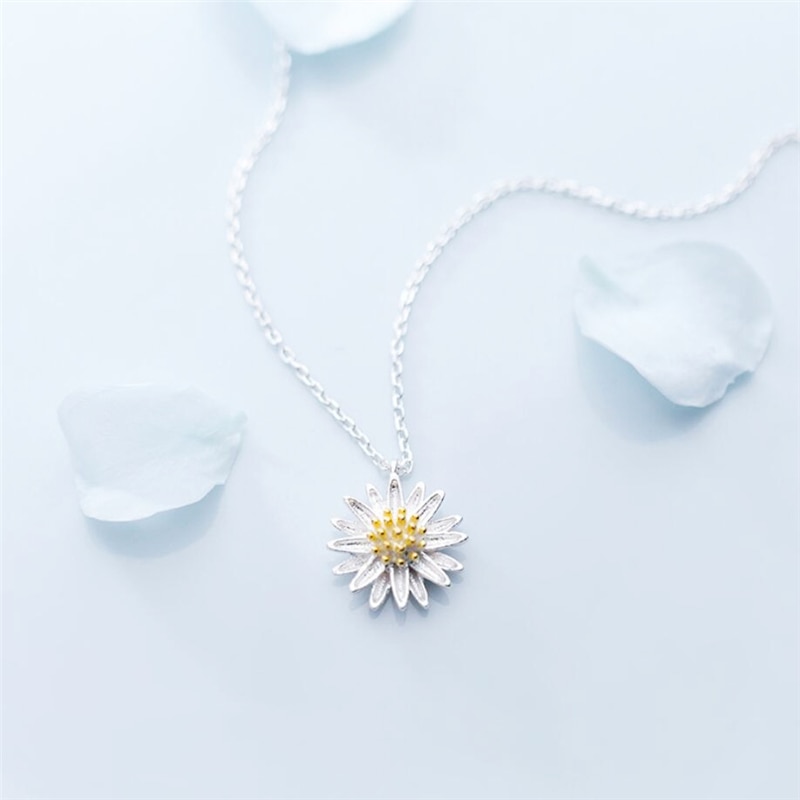 Collier en argent Sterling 925, Daisy, style coréen, style de personnalité, bijoux pour femmes, SNE032,