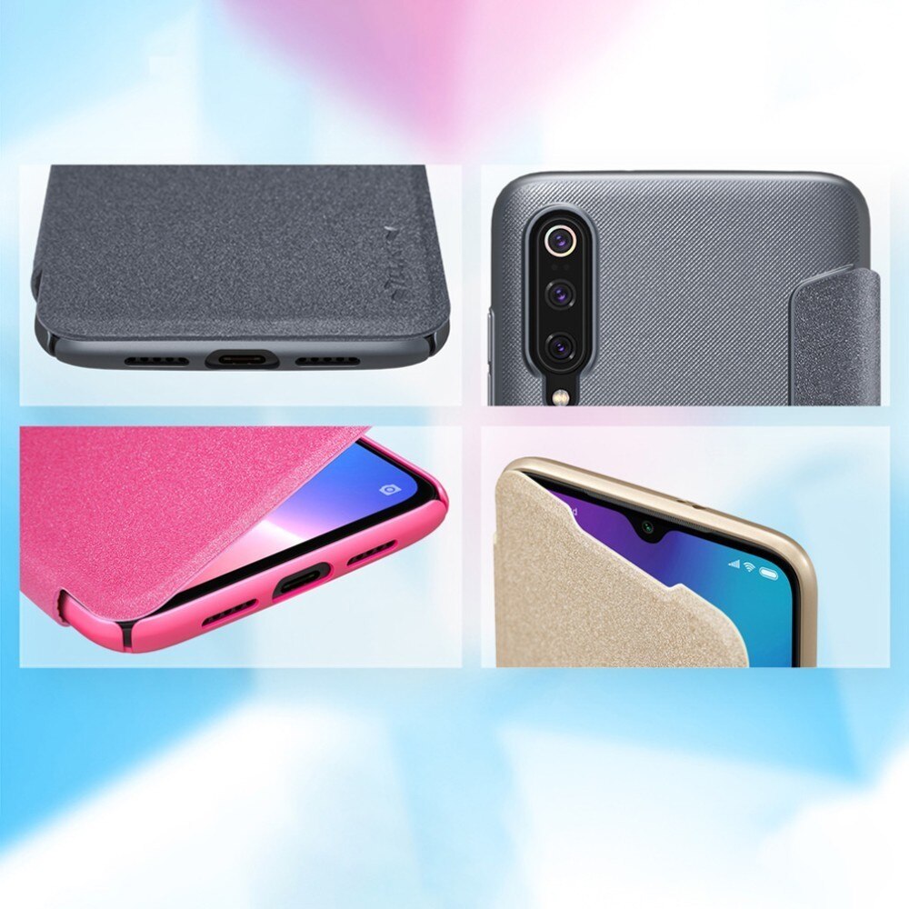 For Xiaomi mi 9 explore Flip Case Nillkin Sparkle Series PU Leather Cover Flip Case For Xiaomi mi 9 / mi 9 explorer 6.39 inch