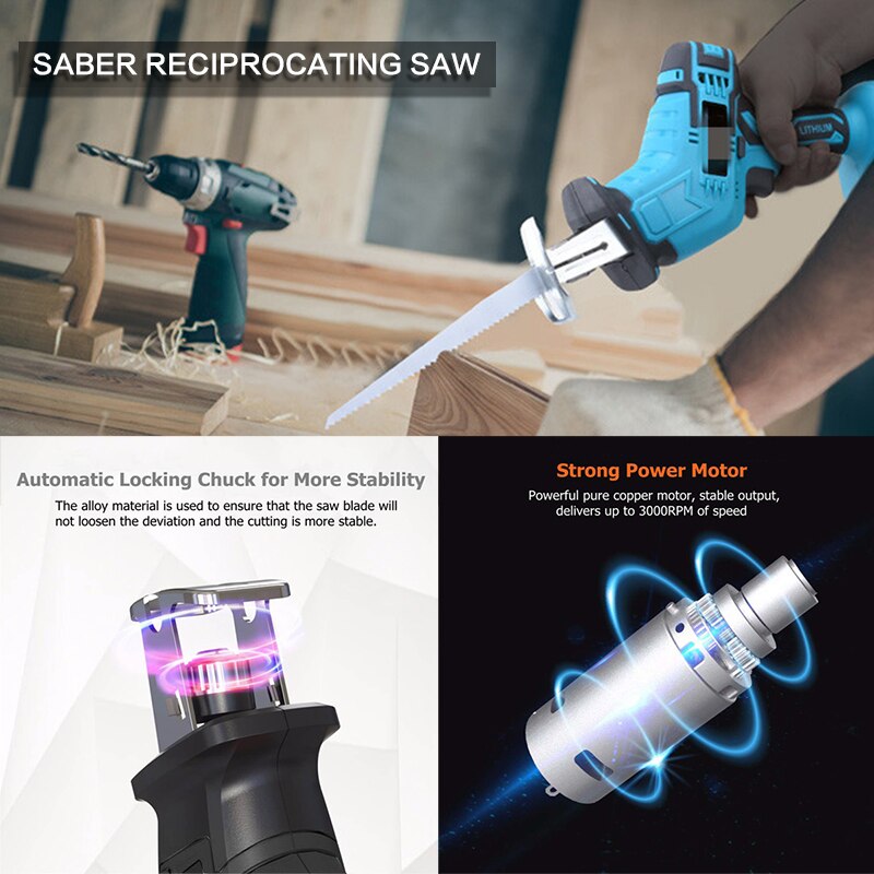 3000rpm/min 18V Electric Saw Reciprocating Variable Speed Saw Stepless Speed Change Adapted To Makita Battery