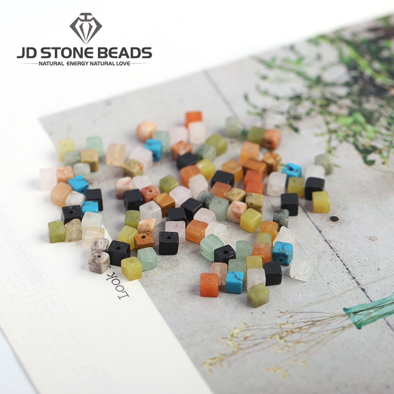 Natural mixed stone square beads with hole YELLOW TURQUIOSE YELLOW JADE square beads for accessory JD stone beads