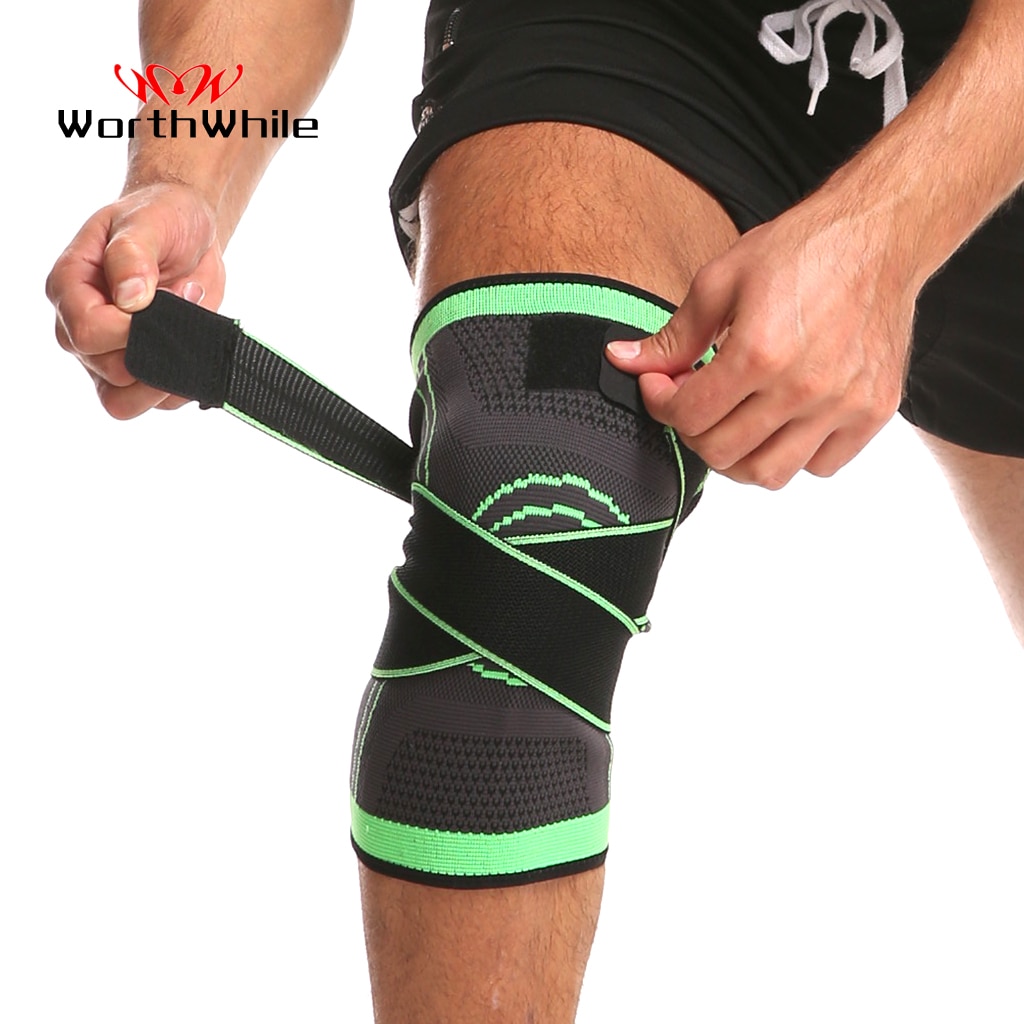 WorthWhile 1 Piece Sports Kneepad Men Pressurized Elastic Knee Pads Support Fitness Gear Basketball Volleyball Brace Protector