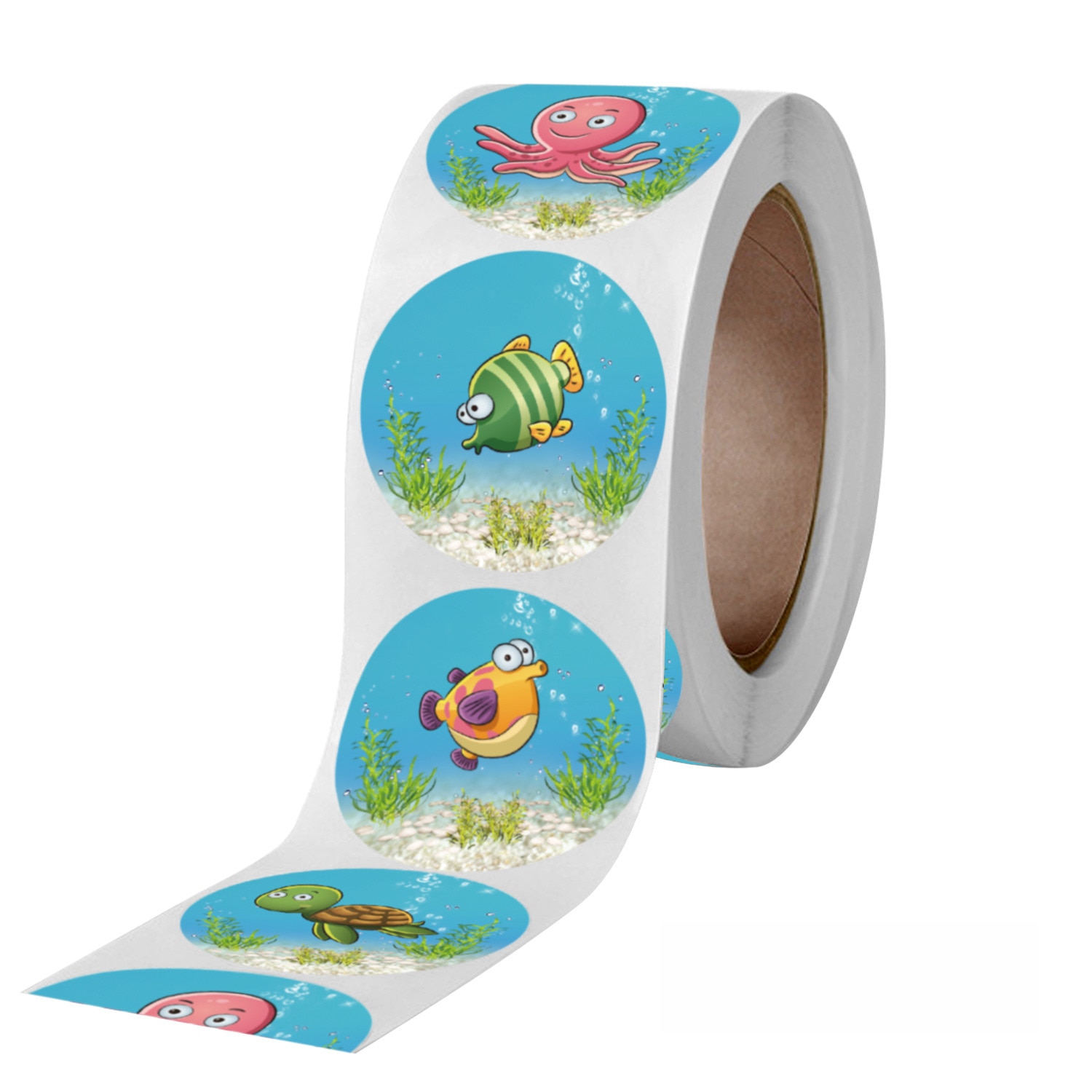50-500pcs Cute Cartoon Sea fish Stickers For kids Children Reward Label Encouragement Scrapbooking Decoration Stationery Sticker: H0238-500pcs