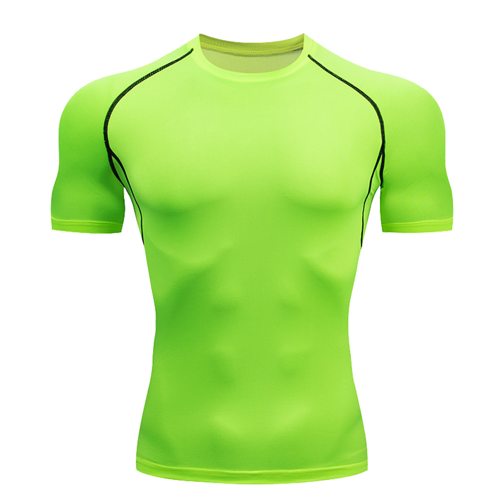 Camiseta de manga corta para hombre, camisetas de ajuste seco para gimnasio y Fitness, camiseta de compresión para entrenamiento, camisetas de boxeo Rashguard, Top deportivo para hombre: Azul / S