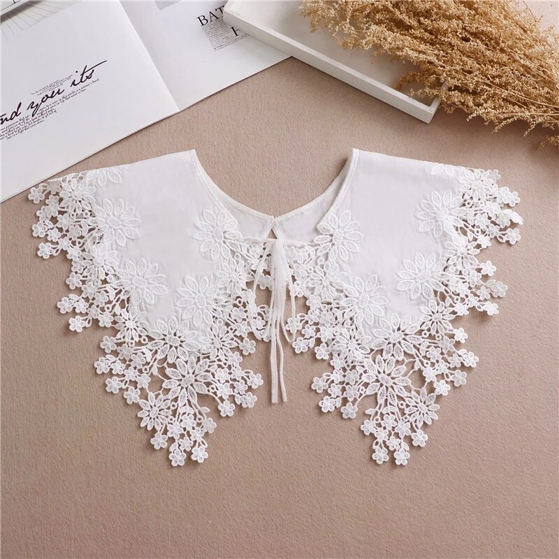 Sitonjwly Witte Sjaal Pop Nep Kraag Vrouwelijke Overhemd Valse Kraag Dames Afneembare Half Shirt Revers Blouse Shawl Wrap Decoratie: 263