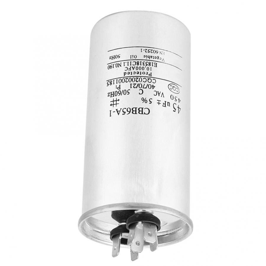 Ac motor kondensator cbb 65 45uf 450v kondensator aluminiumsfolie klimaanlegg kompressor start kondensator motor